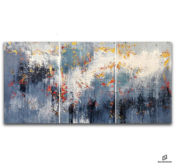 180x90cm. / Abstract triptych / Abstract 2124