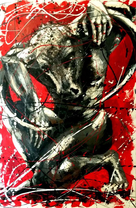 "Desperatis II ", original acrylic painting on canvas ,large format:80x120x3cm, ready to hang