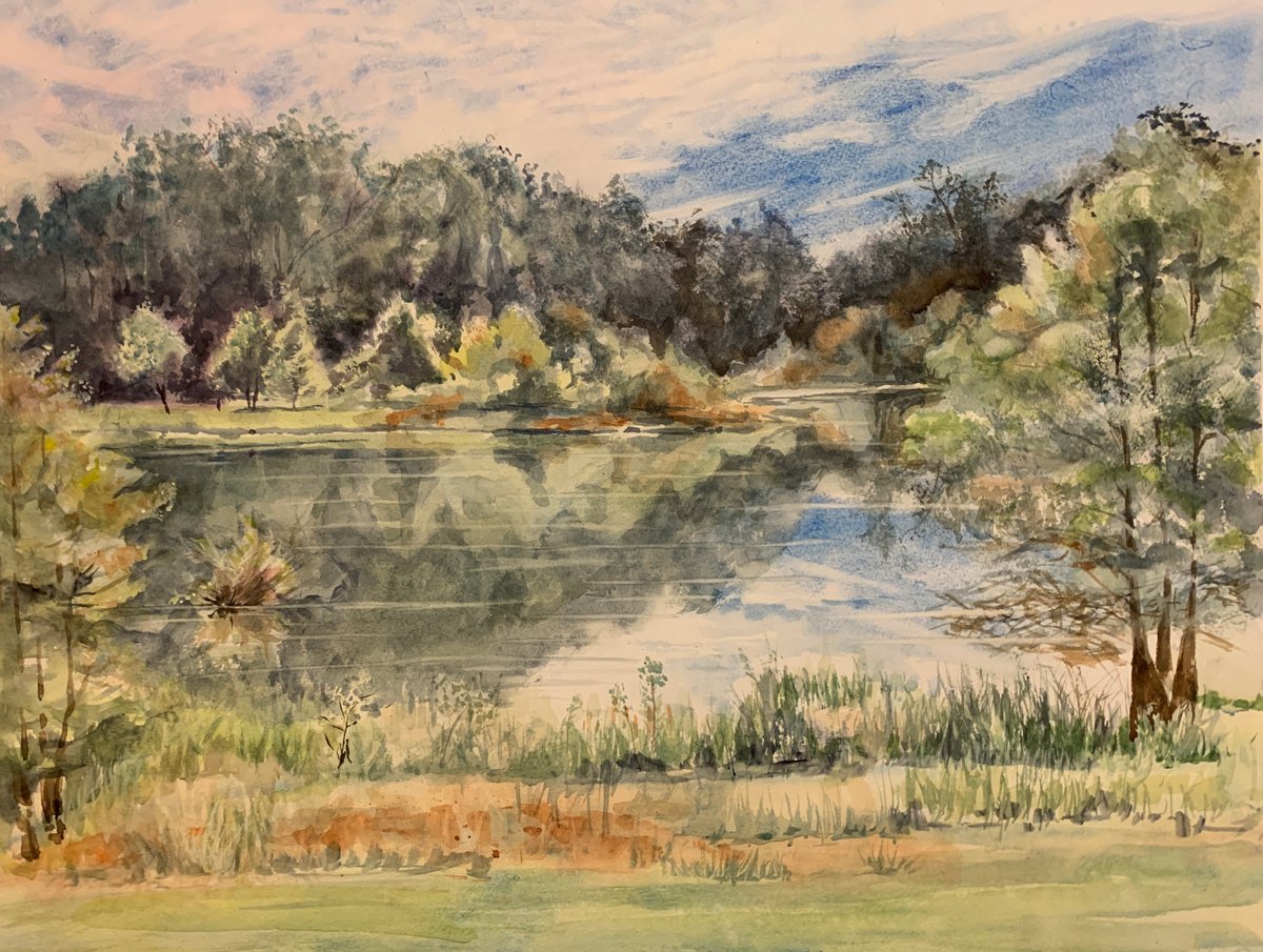 Impressionistic Watercolour , Pedrick Pond By Yoshiko Murdick, 25 X 19, Artwork For Sale On Artfinder