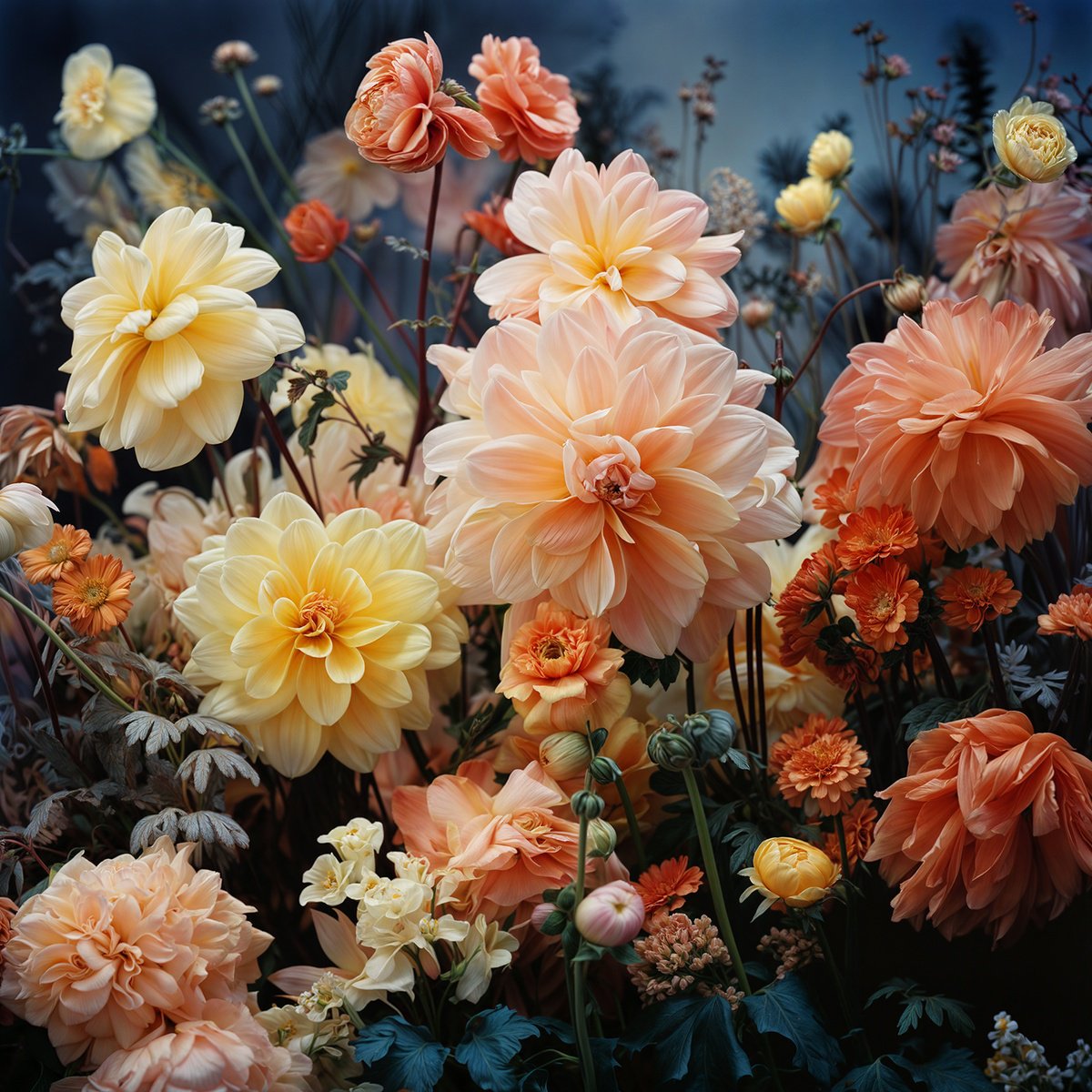 Photorealistic Botanical Photograph By Michael Filonow, 32 X 32", Garden Of Dreams, Original Artwork
