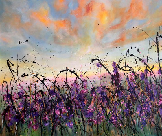 Happy Memories - Extra Large original floral landscape