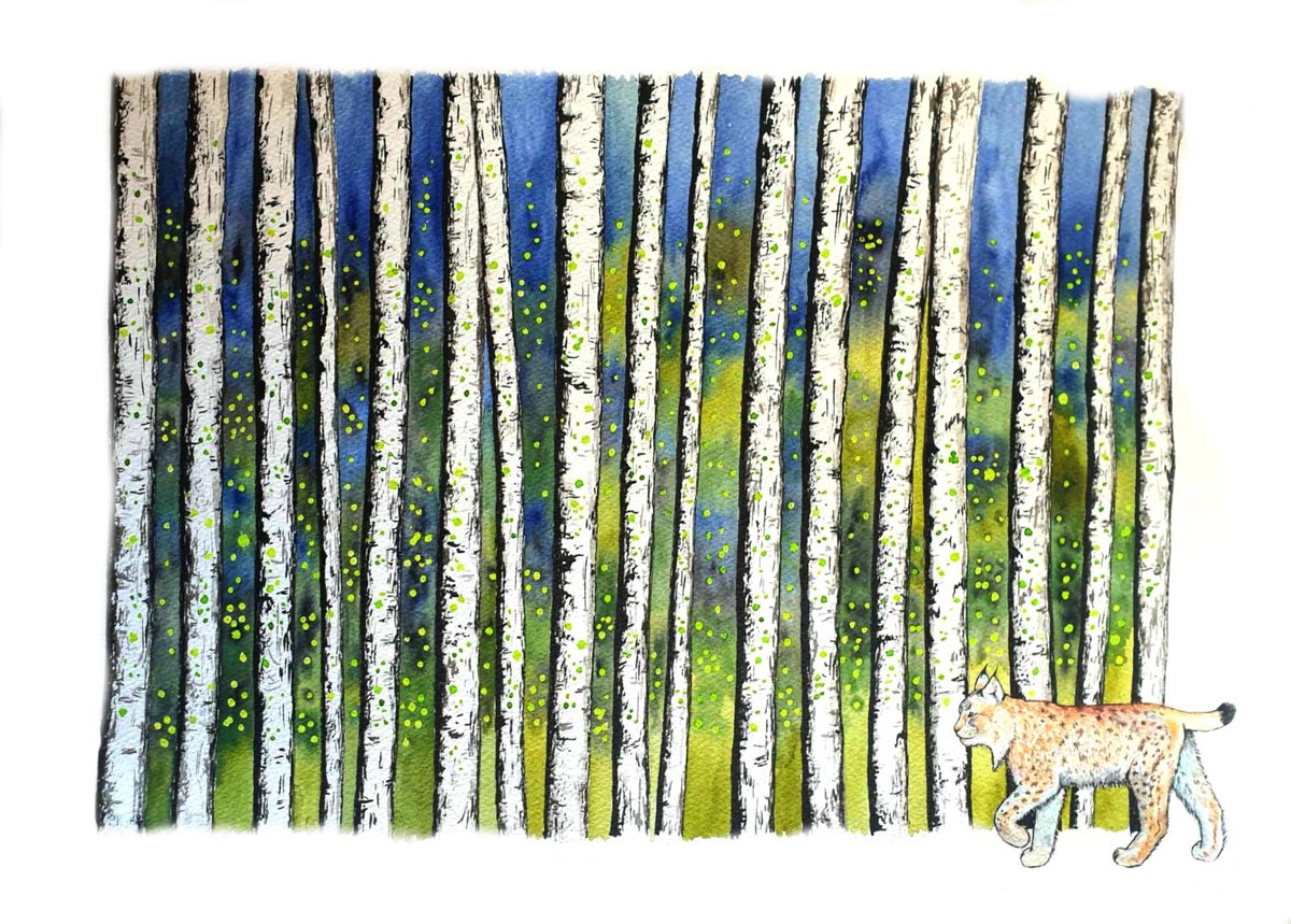 Illustrative Landscape Watercolour By Marian Gorin, 22 X 15", As Imperceptible As Grief, Original Artwork