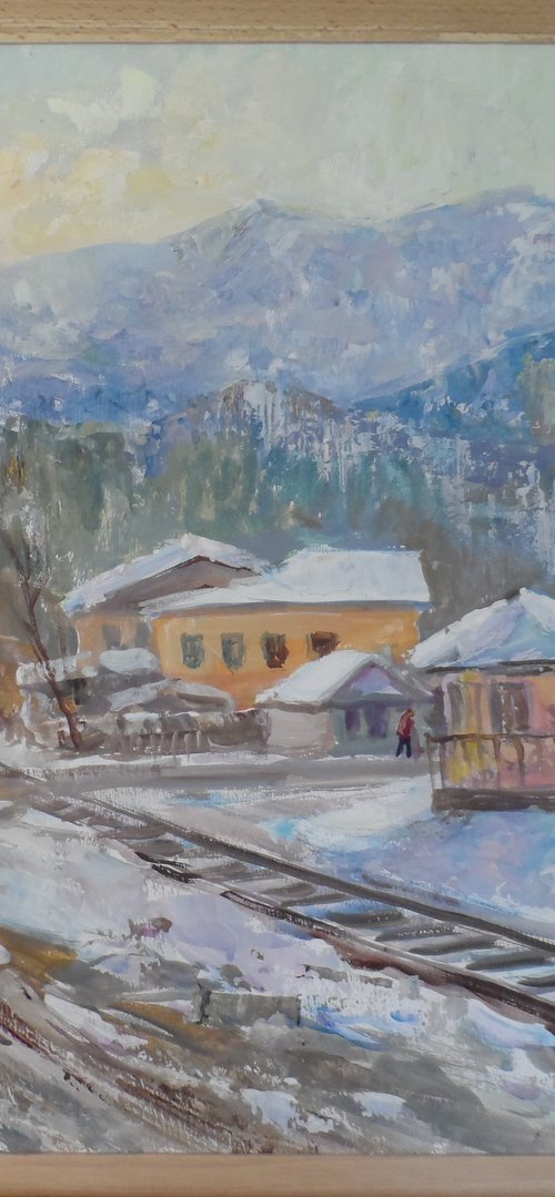 Winter in village by Viktor Mishurovskiy