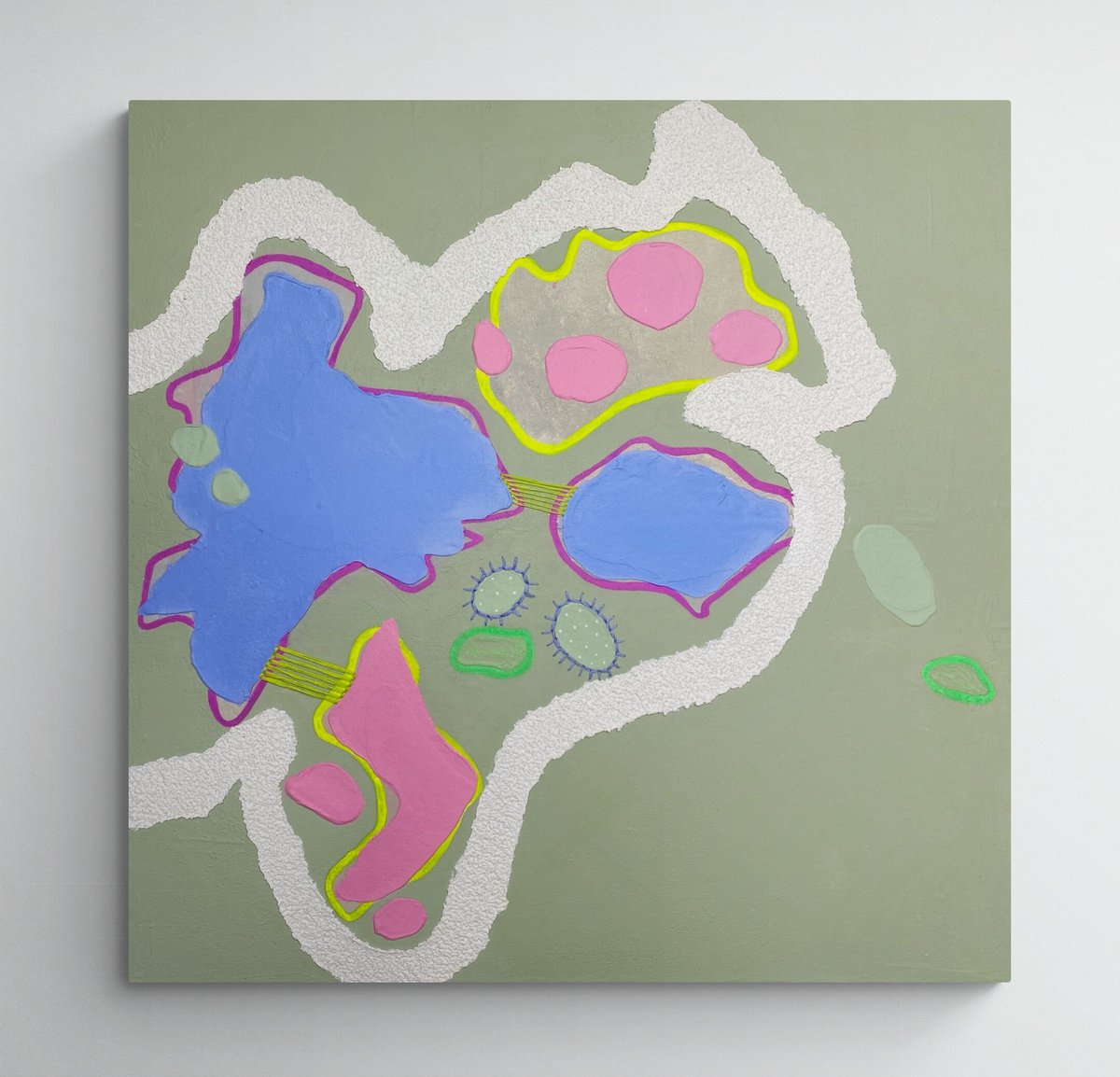 ’’MOLECULA’’ - texture abstract art, green abstract painting, modern abstract art by Anna Prykhodko