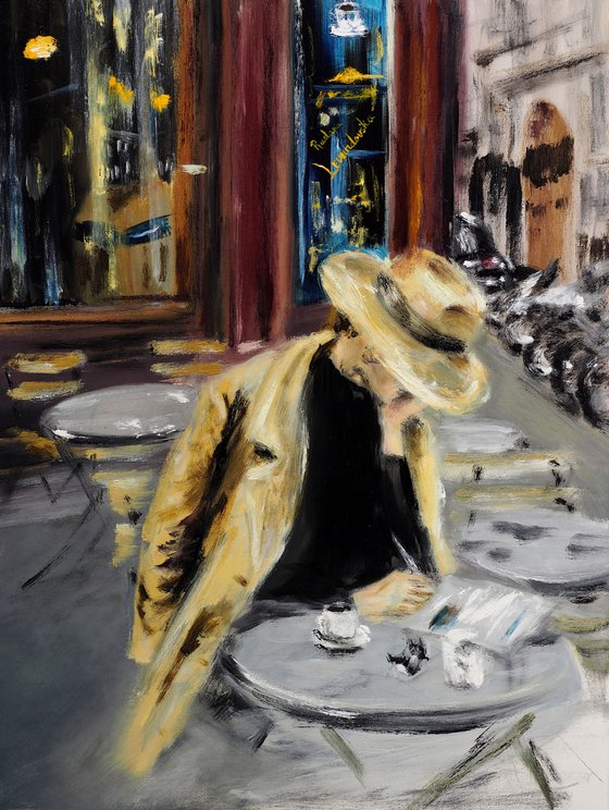 Woman at a Paris Cafe