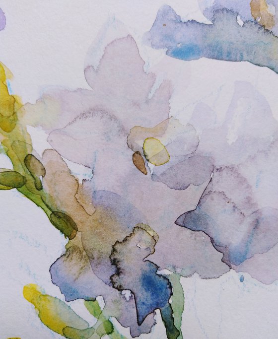 Freesias # 5 original watercolour painting.