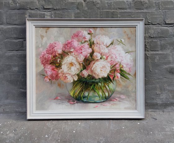 Peony oil painting original