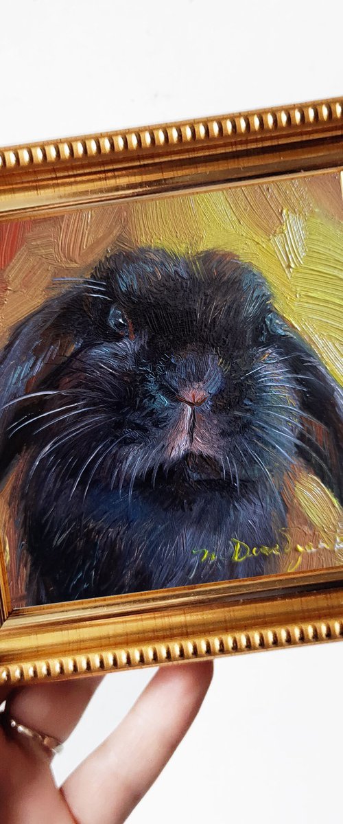 Custom rabbit portrait by Nataly Derevyanko