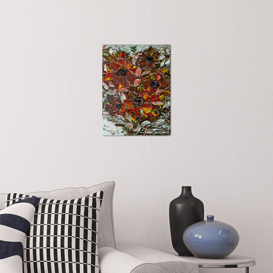 3D Dream 7. Deep canvas edge. 30x40 cm. Flowers.