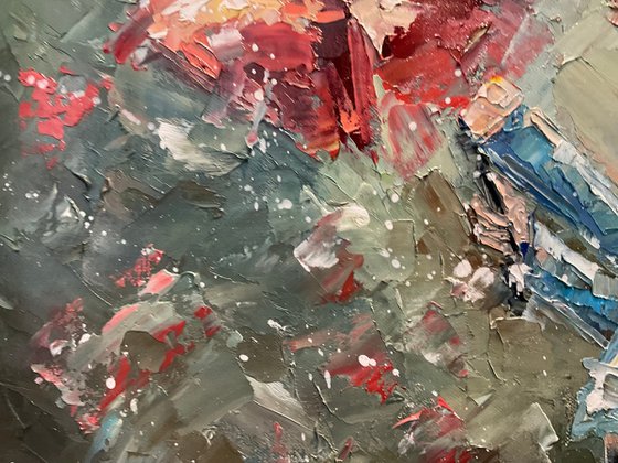 Red umbrella. Grey day