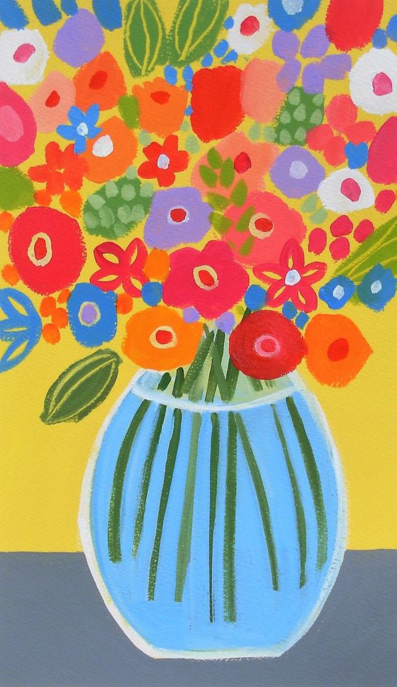 Summer Flowers in a glass vase