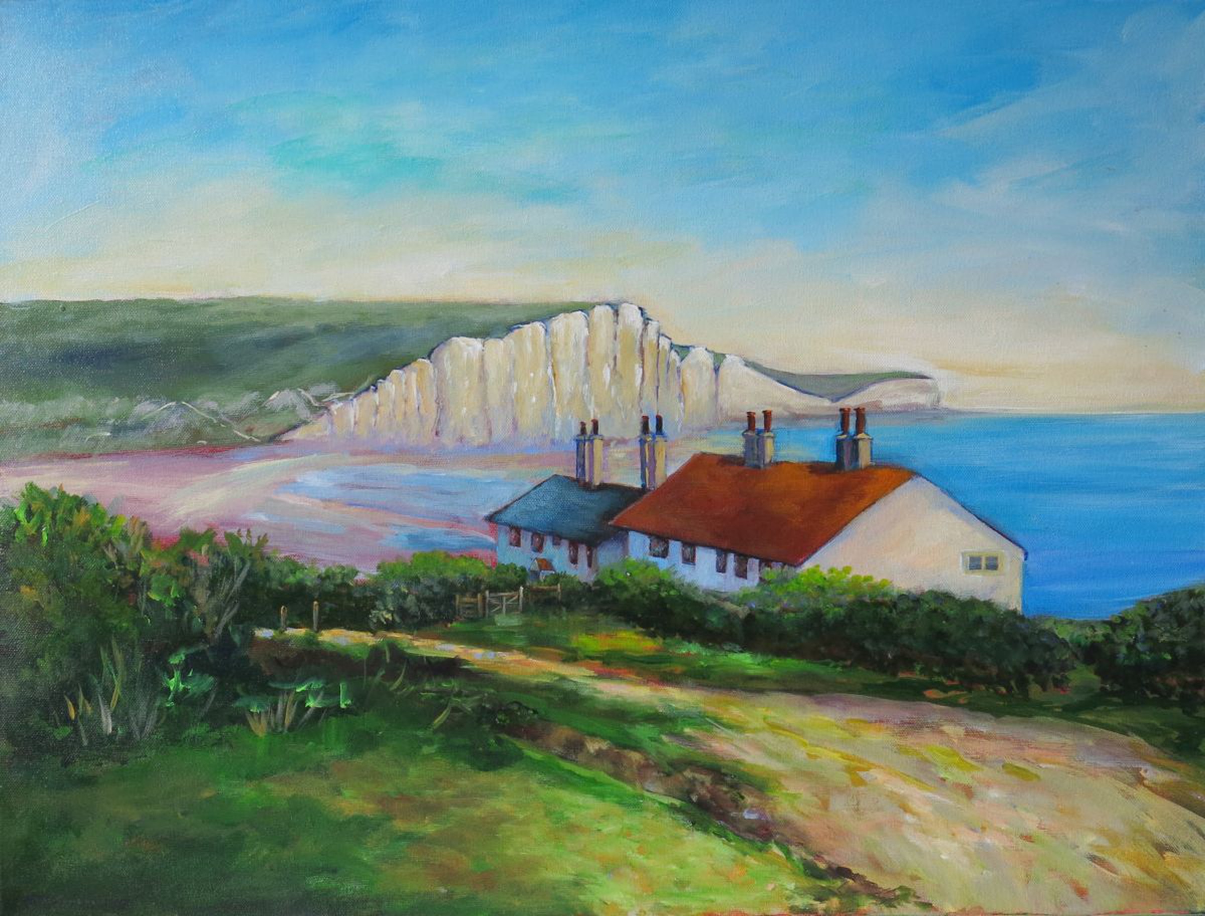 The Seven Sisters And Coastguard Cottages Brigh Artfinder
