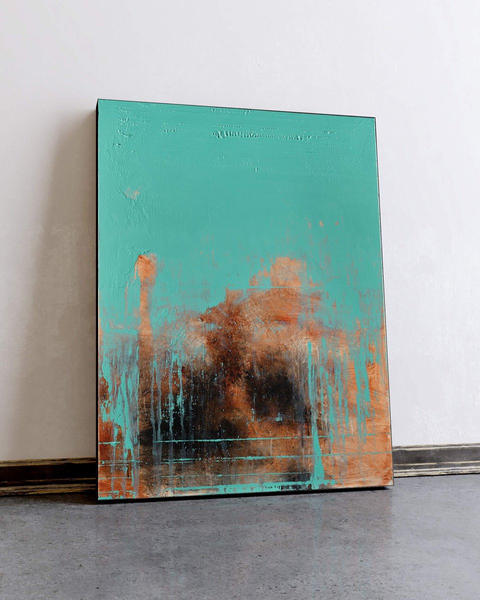 Organic Abstract Acrylic Painting By Nemanja Nikolic, 30 X 40", Flames Within, Original Artwork