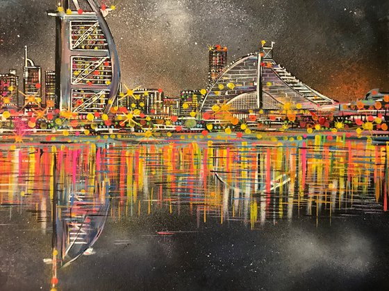 Dubai Skyline - Painting on canvas
