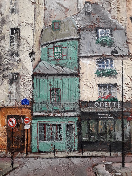 Parisian cafe painting
