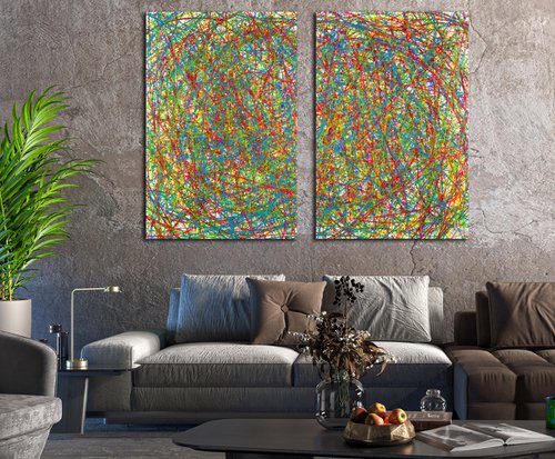 Colorful display of affection 2 /Diptych by Nestor Toro