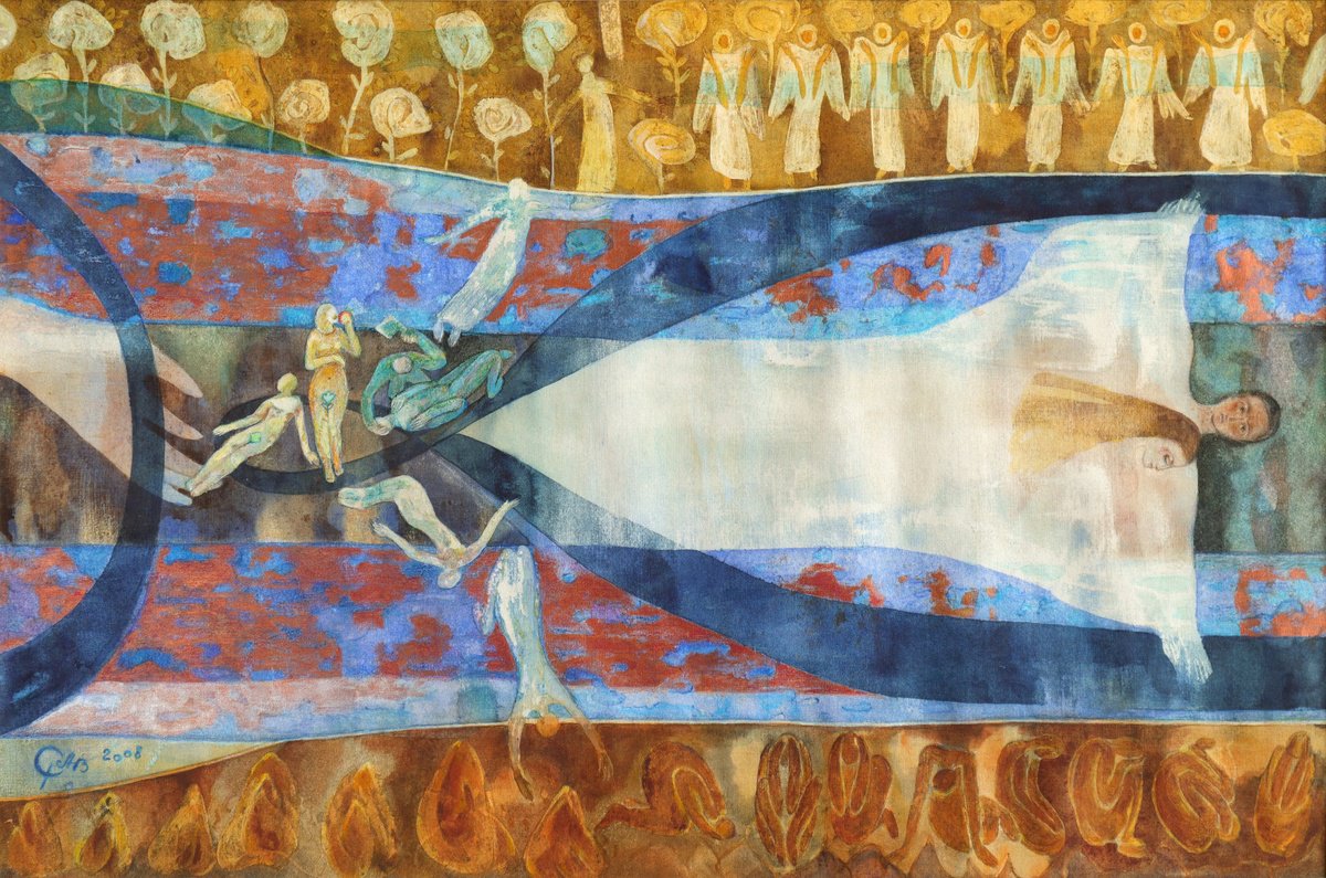 Expressive Portrait Painting By Victoria Alferonok, 28 X 20", Fear Nothing, Original Artwork