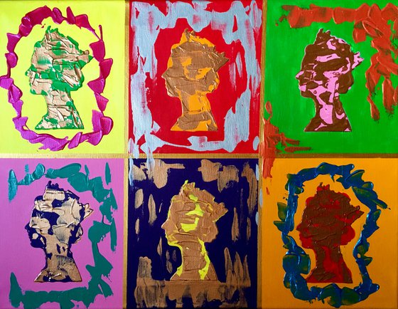 Her Majesty Queen Elizabeth II inspired by Andy Warhol.