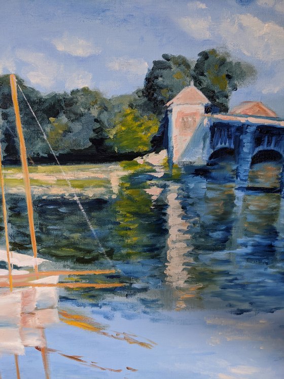 Brigde in Argenteuil, Inspired by Claude Monat painting