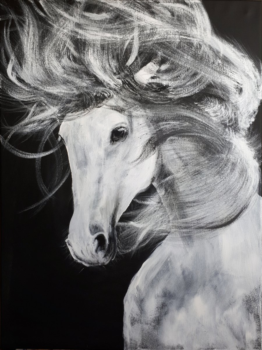 Horse 2  /  ORIGINAL ACRYLIC PAINTING by Salana Art Gallery