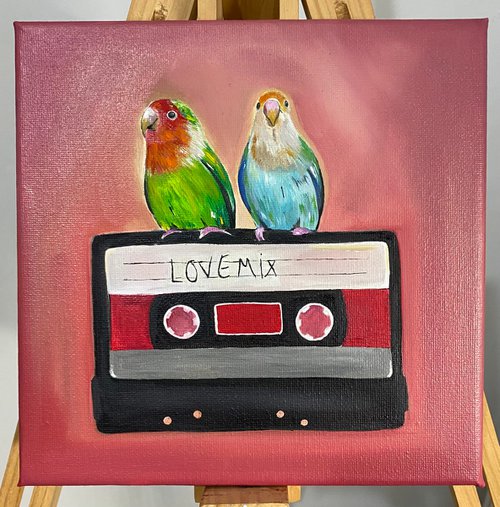 Love mix, love birds oil painting by Bethany Taylor