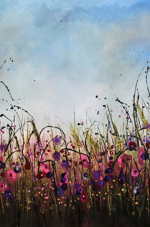 Non Mollare Mai - Super sized original abstract painting by Cecilia Frigati