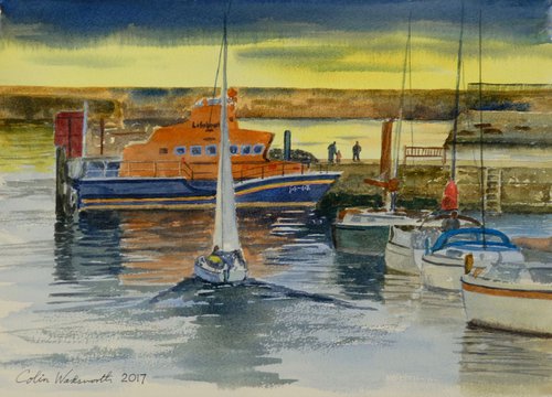 Lifeboat, Whitby harbour by Colin Wadsworth