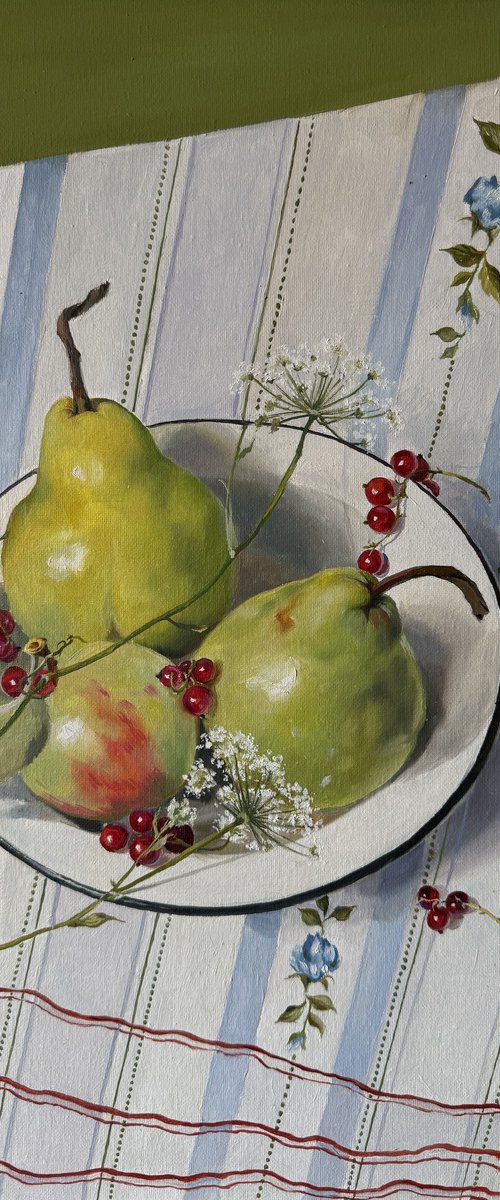 Blue symphony on the kitchen table by Elvira Sultanova