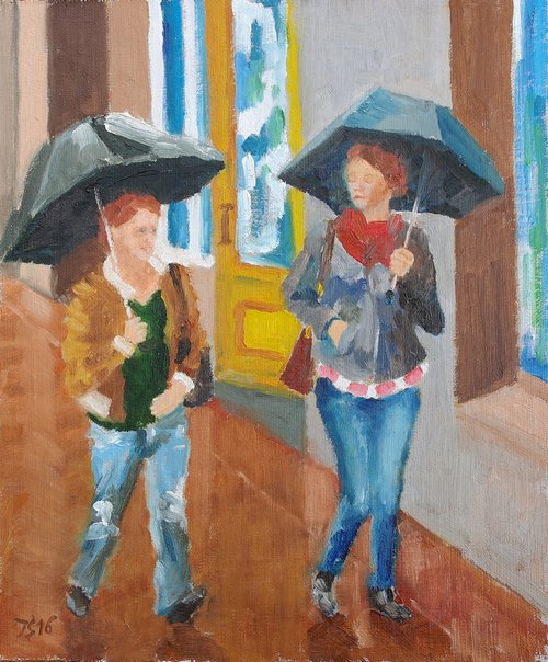 Girls Under Umbrellas by Juri Semjonov