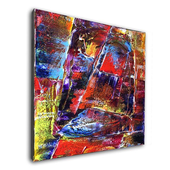 "Play With Me" - FREE WORLDWIDE SHIPPING - Original Large PMS Abstract Diptych Oil Paintings On Canvas - 40" x 20"