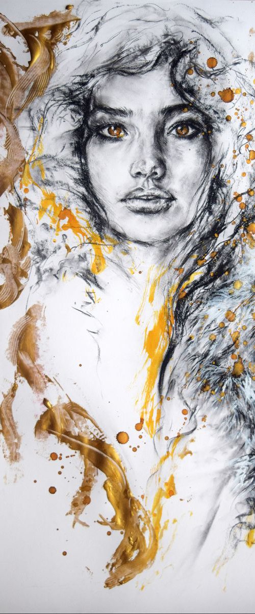 Portrait on paper / Large  59 cm x 42 cm by Anna Sidi-Yacoub