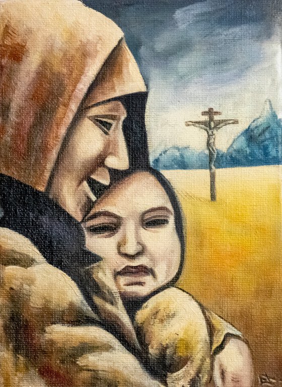 STABAT MATER, Huile 14 x 18 cm