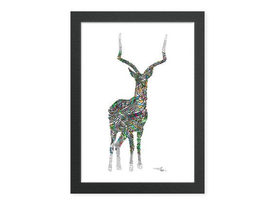 Reindeer: Framed Artwork, 16 x20 inches(40x50cm)