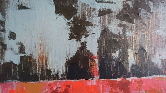 Dirty old town, Ready to hang, Abstract painting on stretched canvas