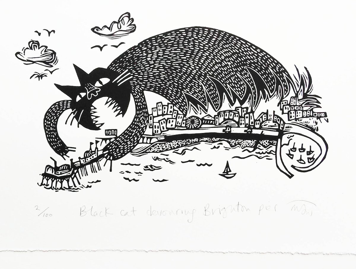 Black Cat Devouring Brighton by Melanie Wickham