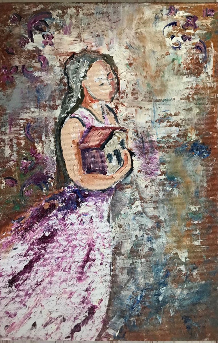 Impressionistic Portrait Oil Painting By Tetiana Pchelnykova, 8 X 12", Journey To The Inner Abode, Original Artwork
