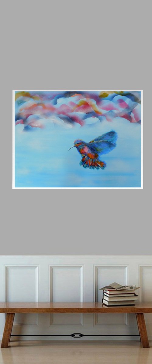 Hummingbird Taking Flight by Susan Wooler