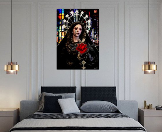 Gothic Madonna with Red Rose