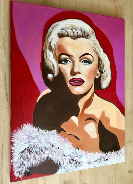 Marilyn Monroe.  Goddess of Hollywood. Portrait. Oil and acrylic on canvas.