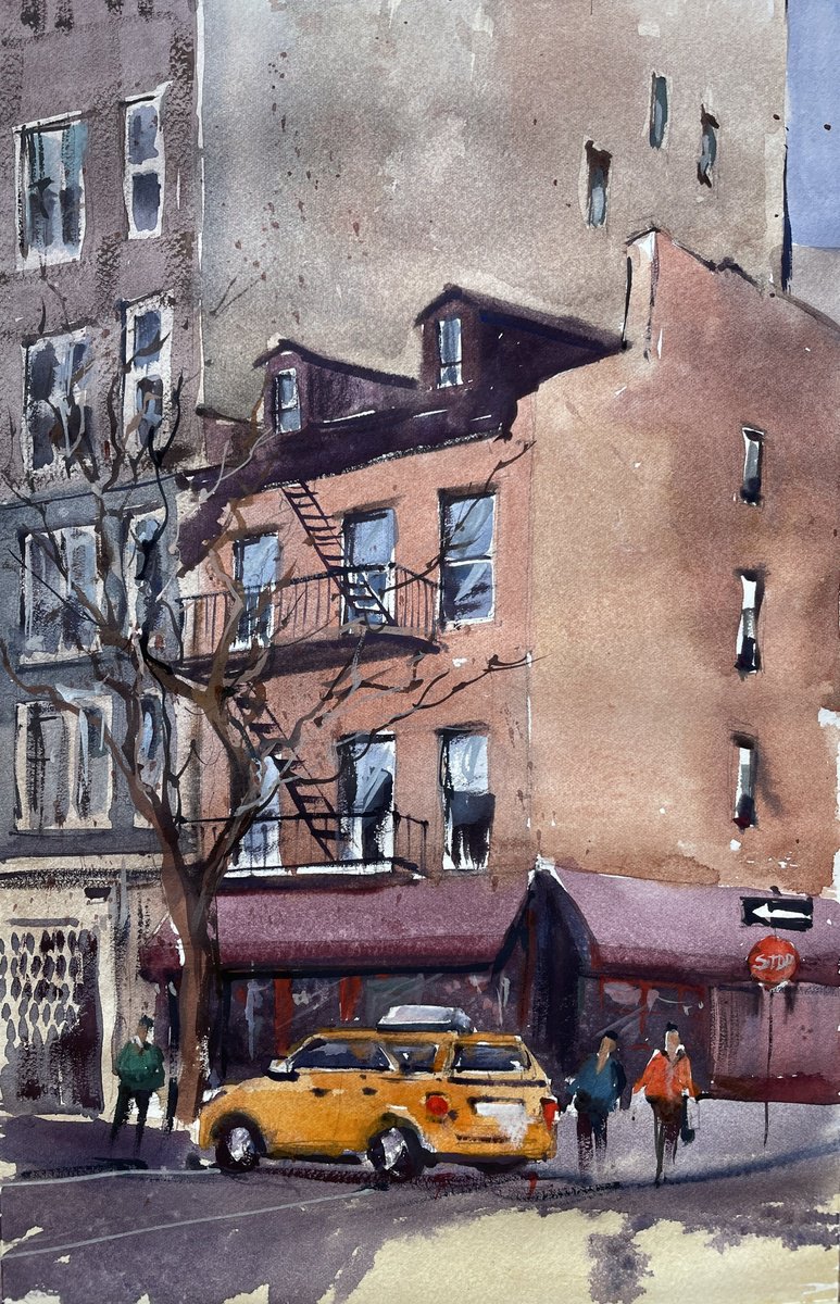 New York Street Painting by Bogdan Shiptenko