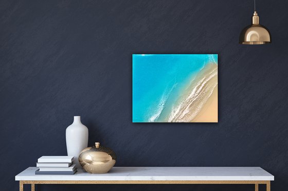 White Sand Beach Infinite Blue Ocean Painting