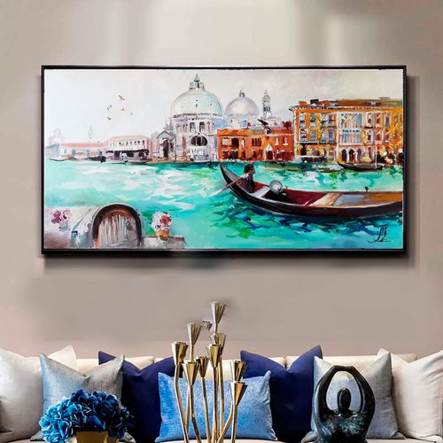 Venice painting, Italy oil art by Annet Loginova