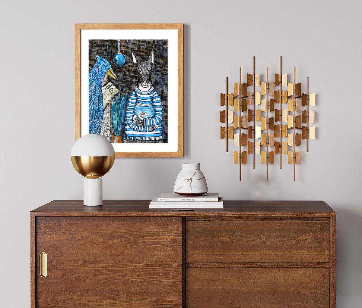 Surrealistic Animal Painting By Elizabeth Vlasova, 11 X 14, New Purchase, Original Artwork