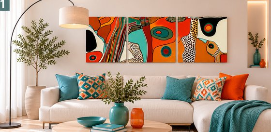 TRiptych Geometric abstraction #56