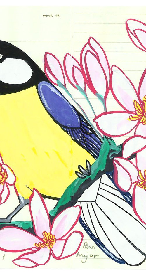 Great Tit and Clematis by Fran Giffard
