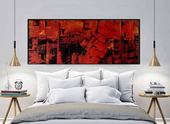 XL ABSTRACT RED 140X46