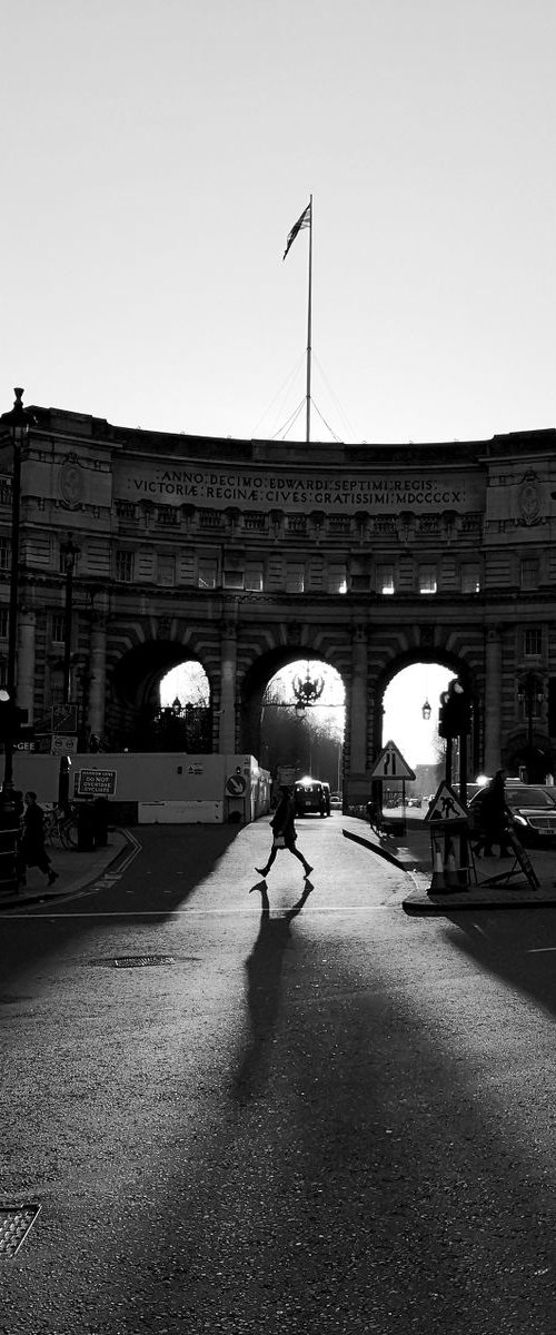 Between Two Paths - Classic Street Photography Print, 21x21 Inches, C-Type, Framed by Amadeus Long