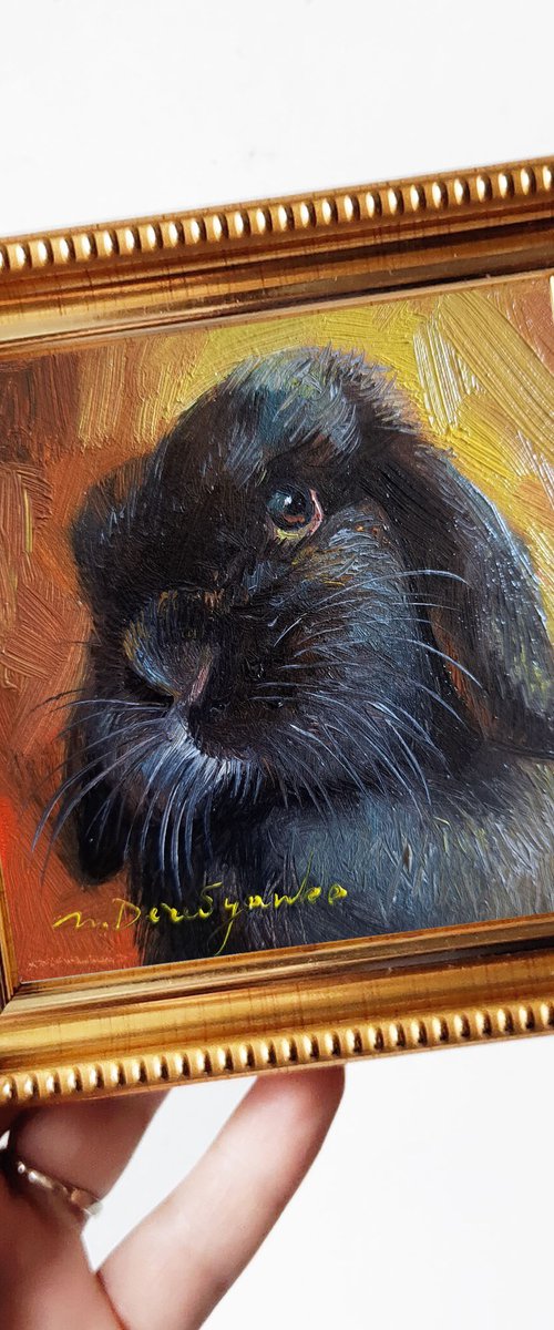 Custom rabbit portrait by Nataly Derevyanko