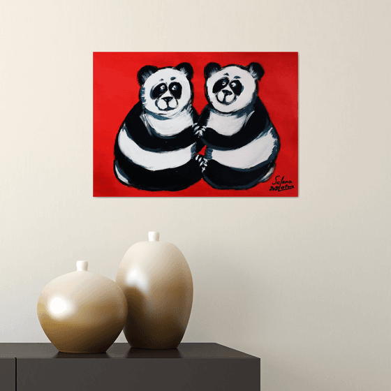 Pandas... /  ORIGINAL PAINTING