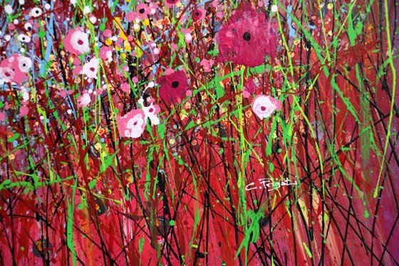 "Fresh New Day" - Extra Large original abstract floral painting